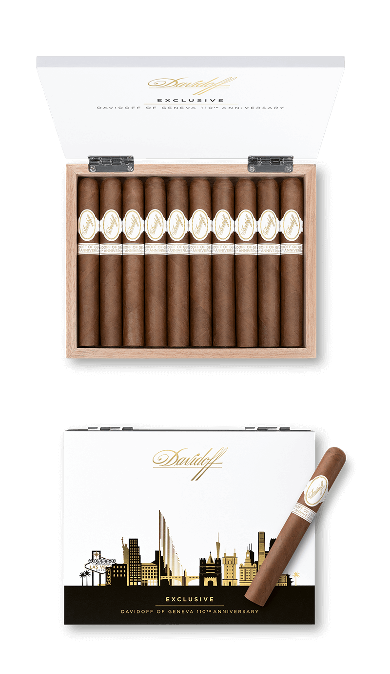The Davidoff Geneva Exclusive 2021 cigars in a box of 10 to honor the stores 110th anniversary