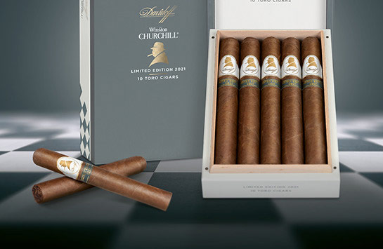 The Winston Churchill Limited Edition 2021 Toro Cigars in a box of five.