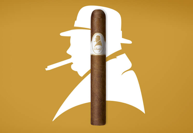 Davidoff Winston Churchill Original Series Zigarre auf dem Winston Churchill Logo